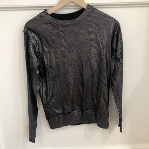 Current/Elliott snakeskin long sleeve top